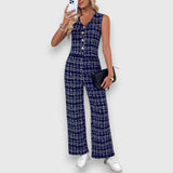 Gelsomina - Completo due pezzi con scollo a V e pantaloni coordinati