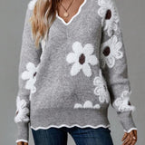Debora - Blusa elegante con scollo a V a fiori