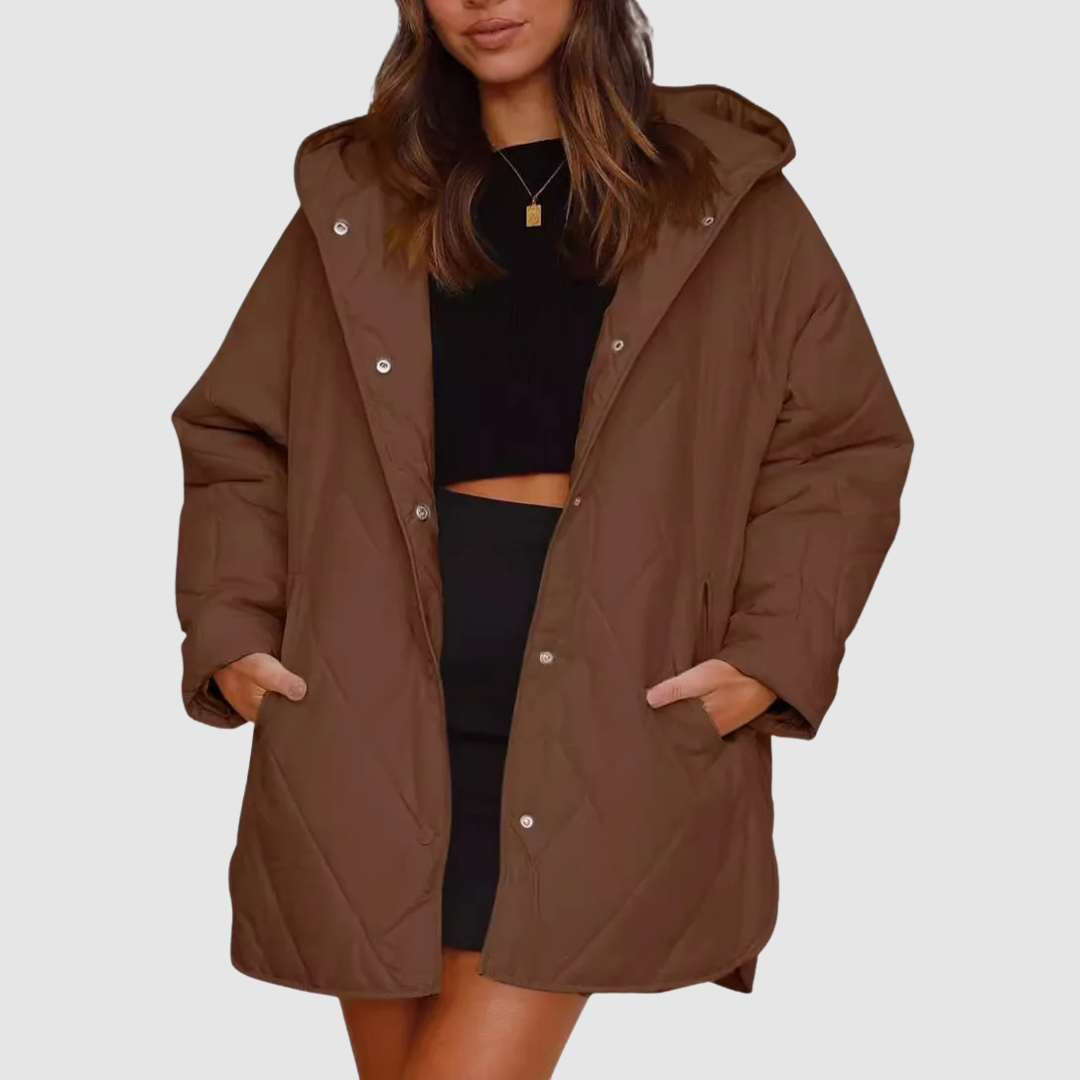 Cristina - Cappotto invernale oversize con cappuccio