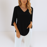 Dania - Blusa elegante con scollo a V e maniche aperte