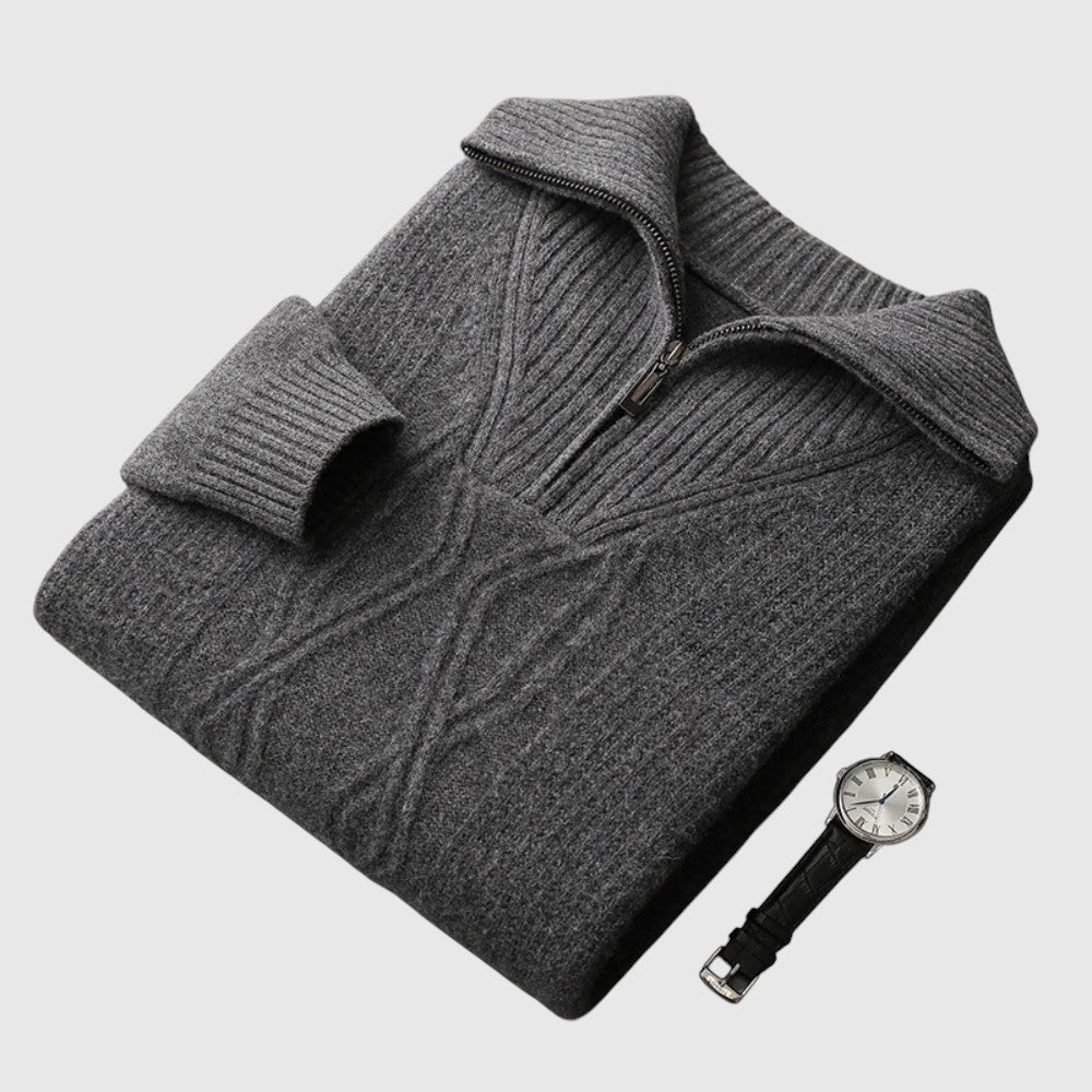 Angelo - Gilet Taranto con zip in lana merino