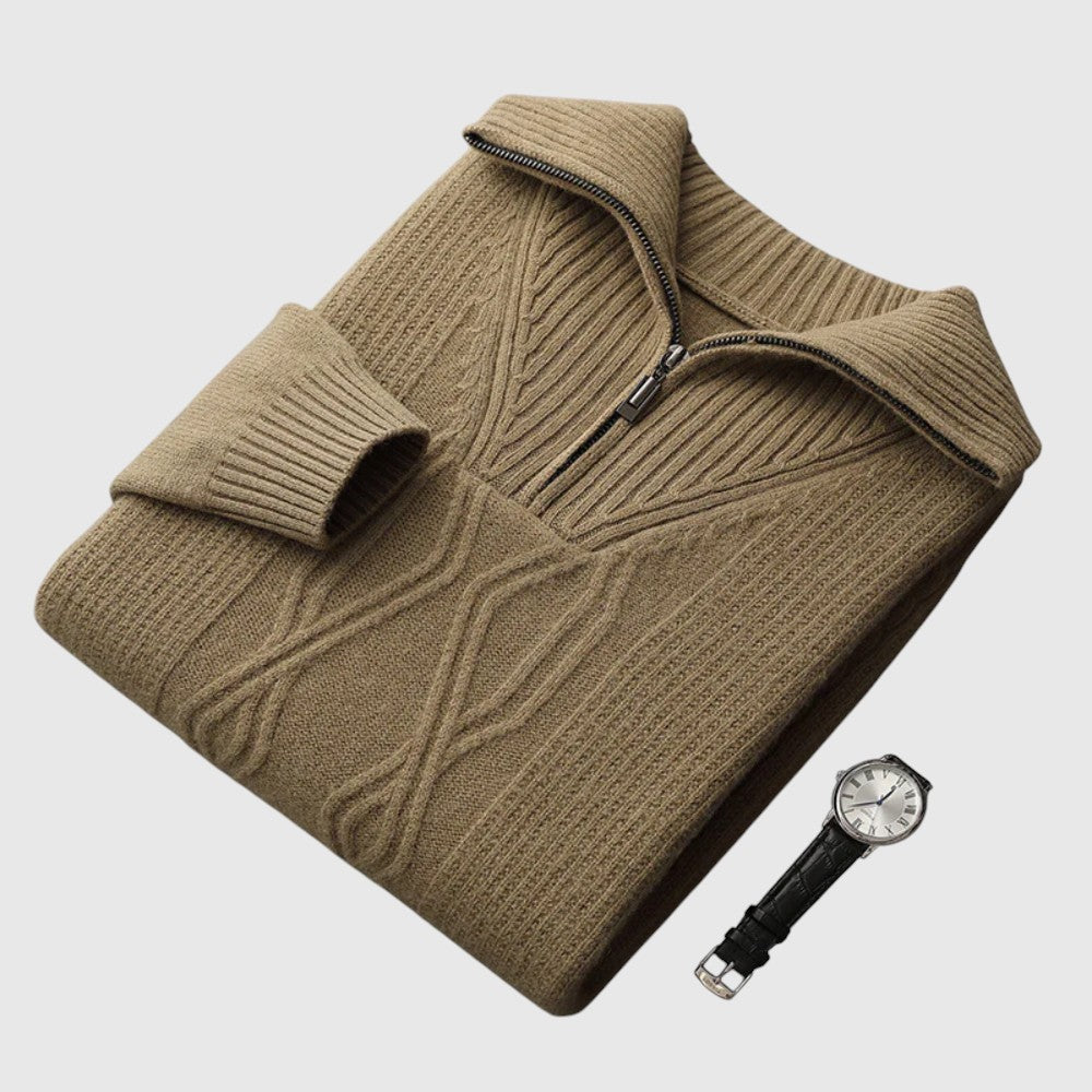 Angelo - Gilet Taranto con zip in lana merino