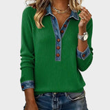 Cosima - Blusa in denim intrecciata a maniche lunghe