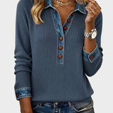 Cosima - Blusa in denim intrecciata a maniche lunghe