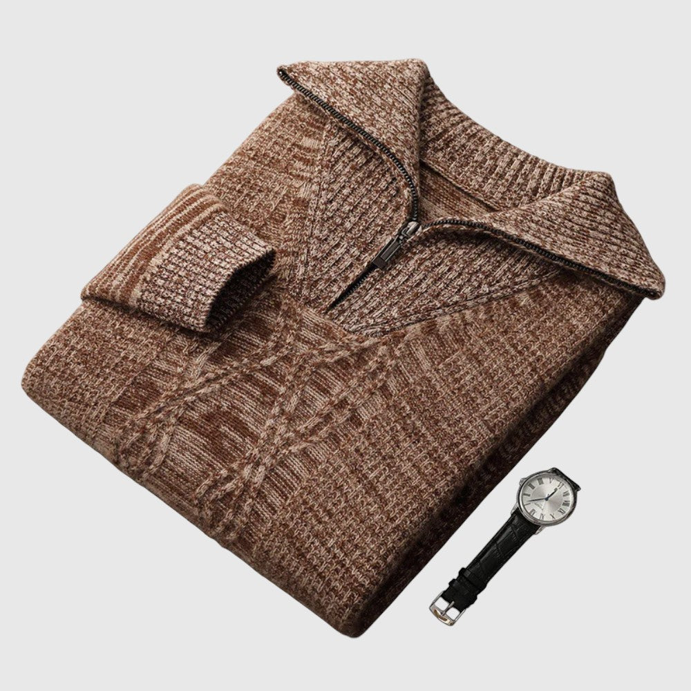 Angelo - Gilet Taranto con zip in lana merino