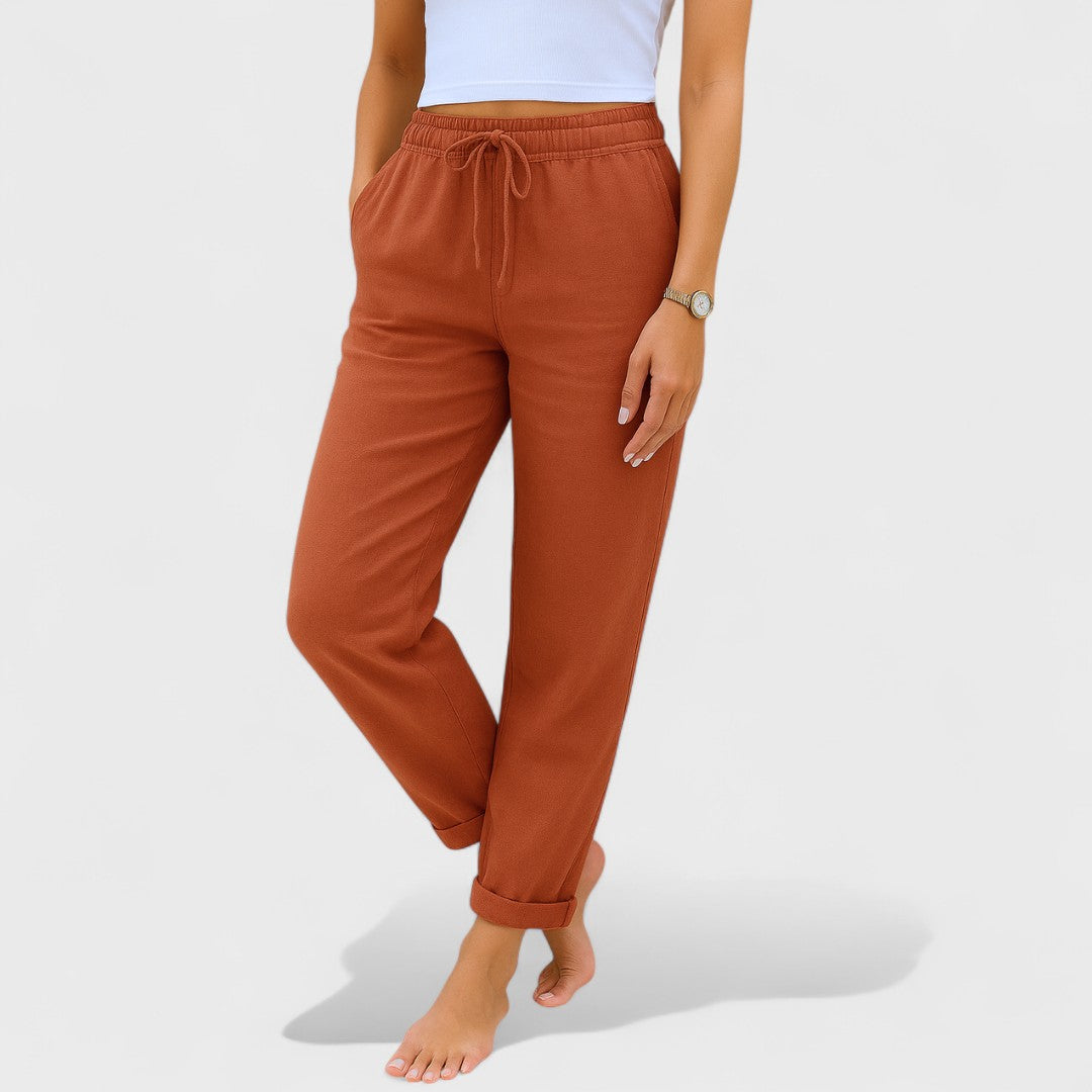 Clara - Pantaloni stretch in lino