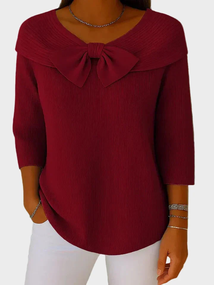 Alina - Maglione morbido ed elegante con fiocco