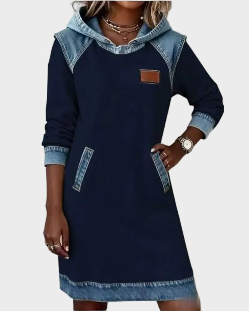 Irene - Abito in denim con cappuccio