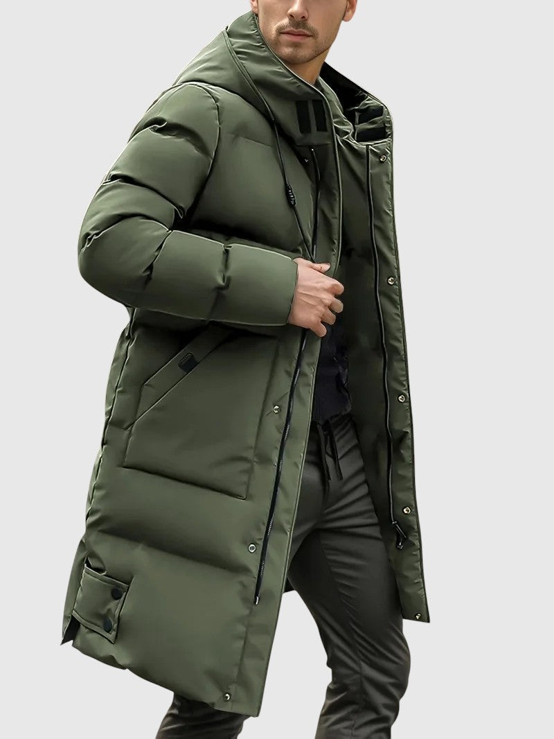 Giovanni - Cappotto lungo trapuntato con cappuccio