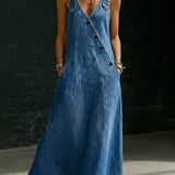 Anna - Abito lungo in denim con bottoni