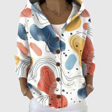 Cardigan comodo in maglia con cappuccio