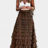 Valeria - Gonna boho con finitura in rete e raso