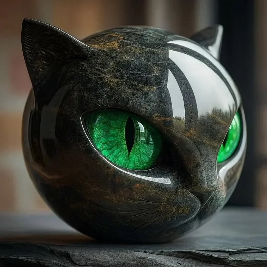 Statua in pietra del Gatto Nero – Simbolo di fortuna e stile