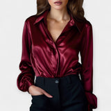 Vittoria - Blusa in raso con colletto