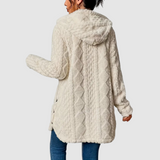 Stefania - Cardigan in peluche con cappuccio