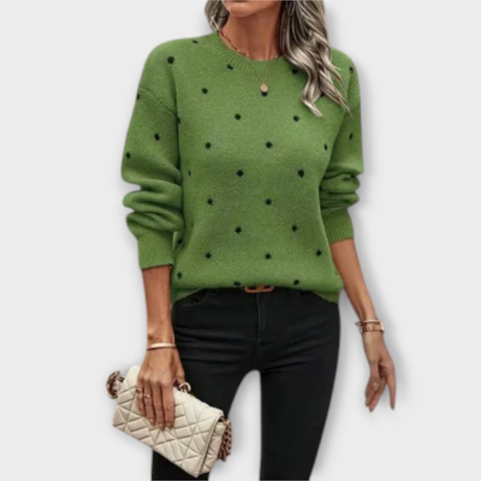 Ava - Maglione ampio a maniche lunghe a pois