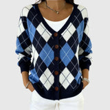 Cardigan comodo in maglia con cappuccio