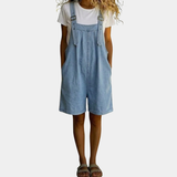 Marzia - Tuta corta in denim con morbido tocco di cotone