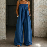 Maddalena - Tuta in denim a gamba larga