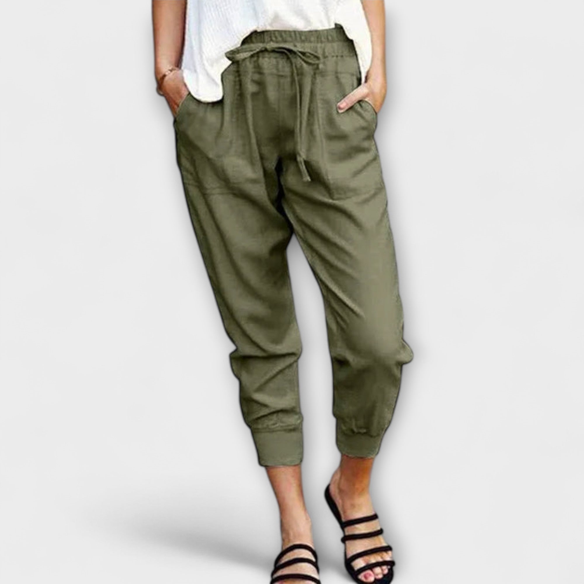 Giuliana - Pantaloni leggeri in lino con cotone