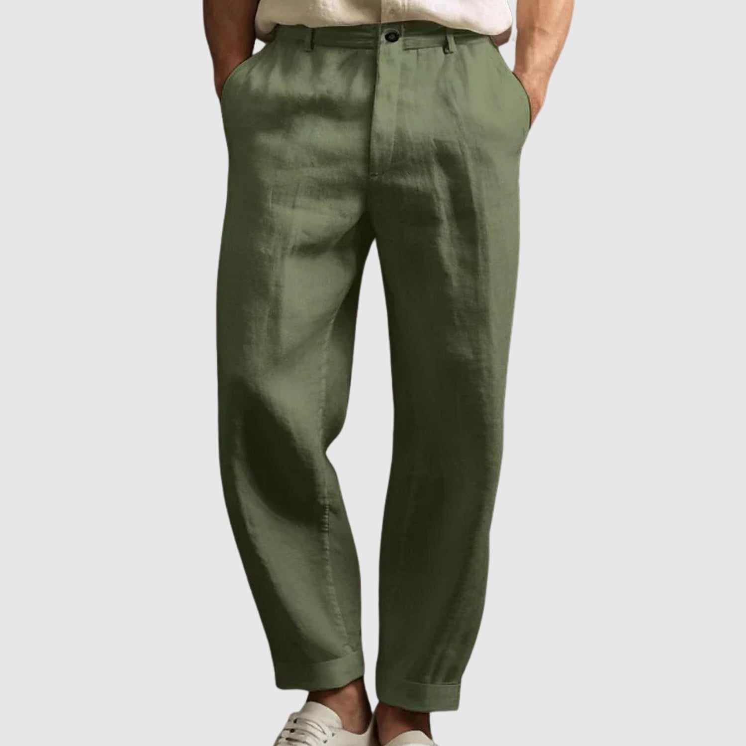 Luca - Pantaloni estivi in cotone e lino