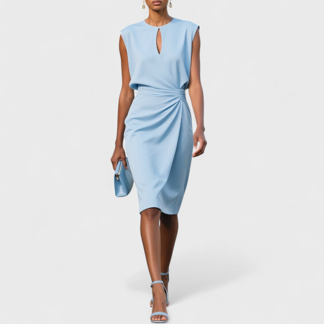 Elena - Abito midi elegante a portafoglio