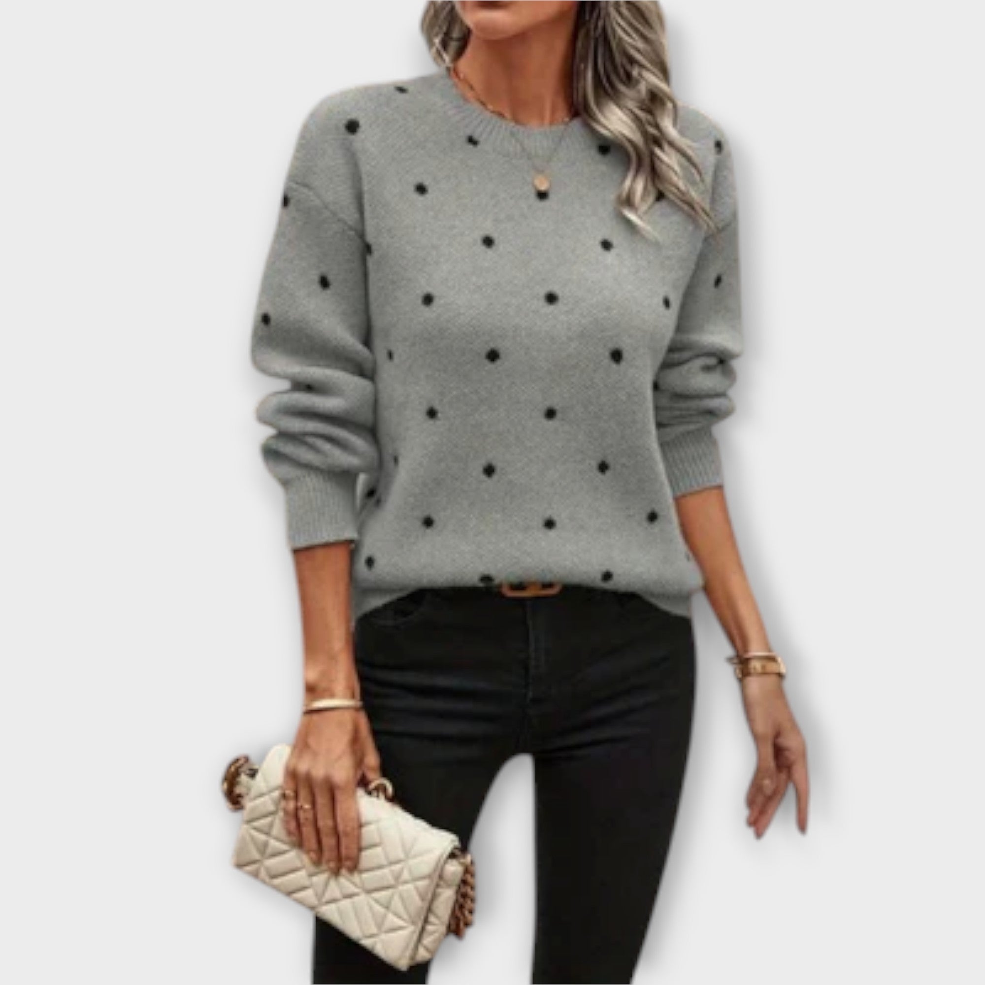 Ava - Maglione ampio a maniche lunghe a pois