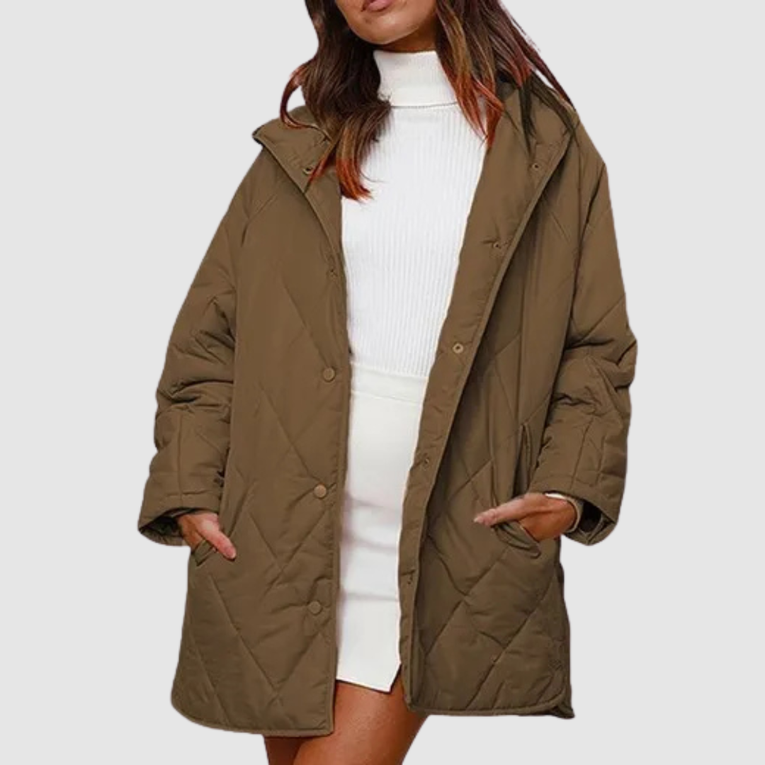Cristina - Cappotto invernale oversize con cappuccio