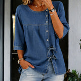 Veronica - Blusa lunga in denim vintage