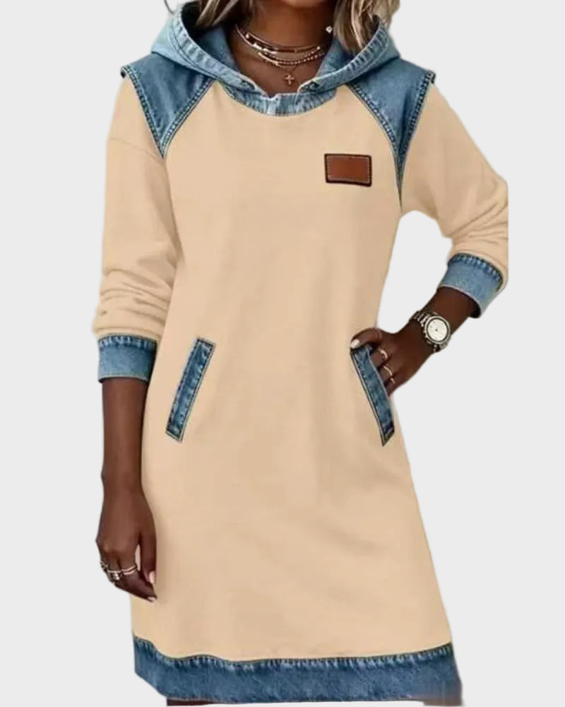 Irene - Abito in denim con cappuccio