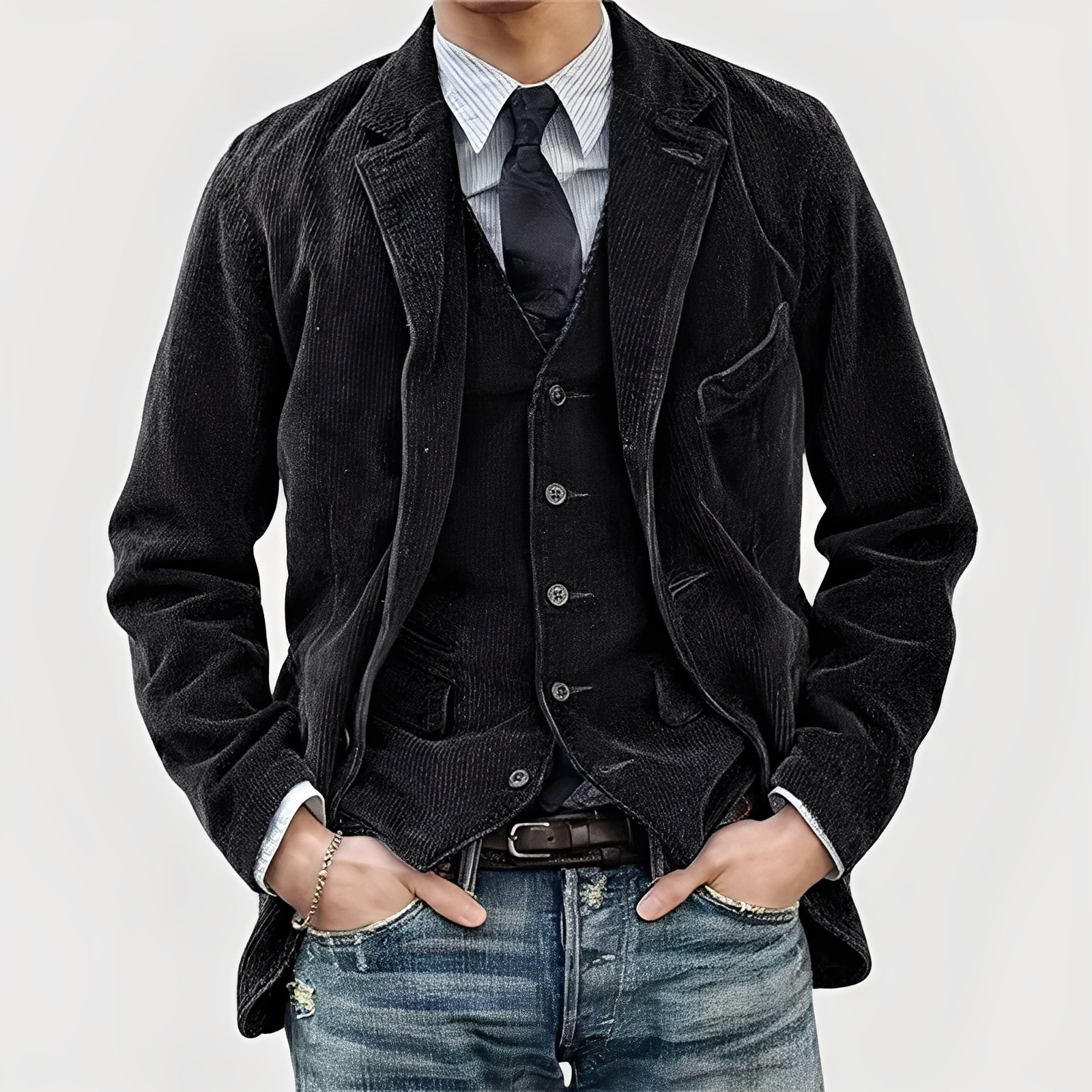 Vittorio - Cappotto elegante con gilet