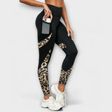 Leggings a vita alta leopardati