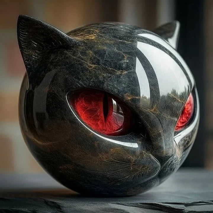Statua in pietra del Gatto Nero – Simbolo di fortuna e stile