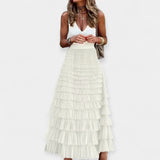 Valeria - Gonna boho con finitura in rete e raso