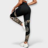 Leggings a vita alta leopardati