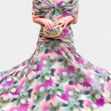 Maddalena - Abito lungo a fiori con scollo a V