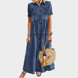 Liliana - Abiti morbidi in denim abbottonati