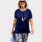 Gianna - Completo elegante con top aderente e pantaloni ampi