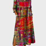 Bettina - Abito in denim con patchwork etnico