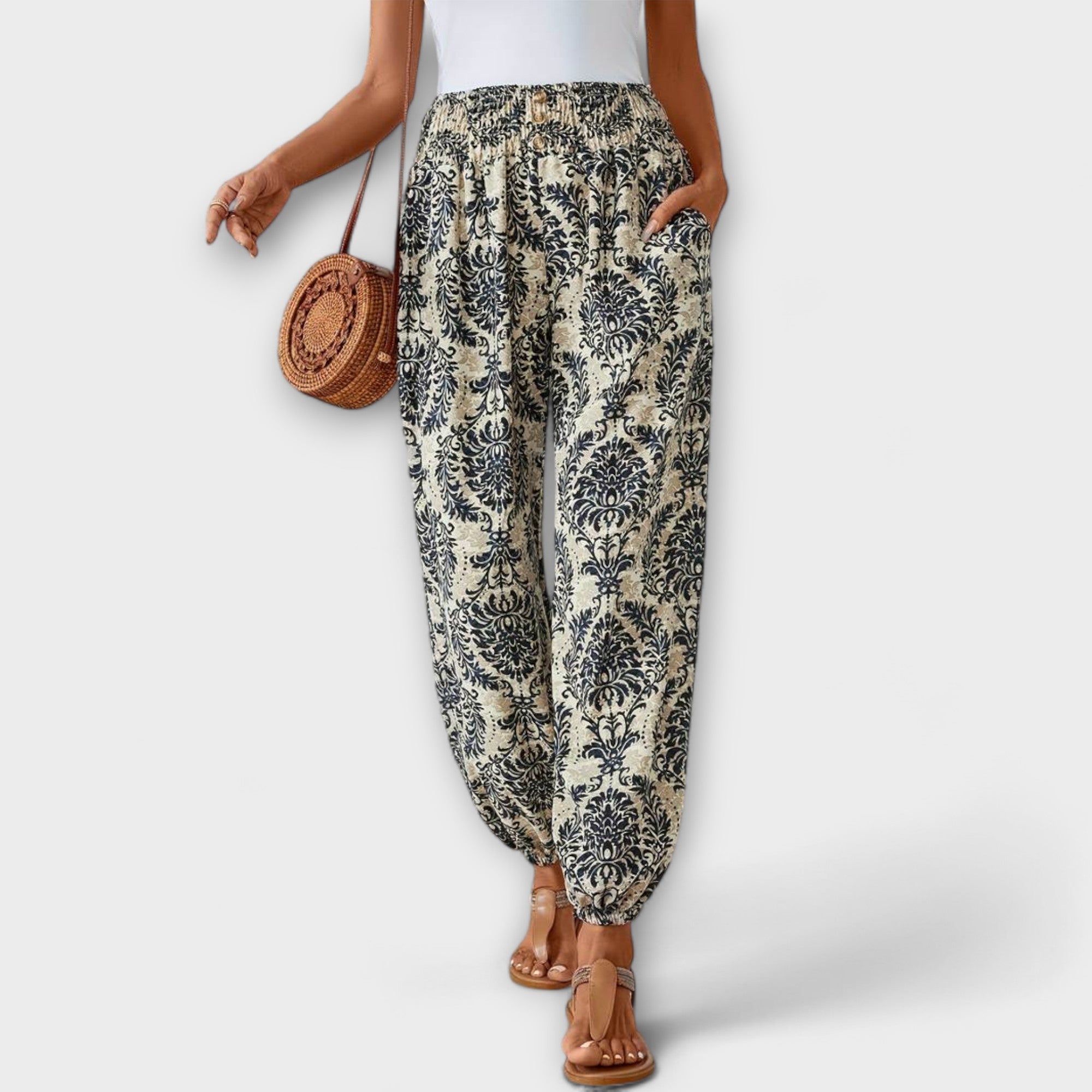 Bruna - Pantaloni con motivo etnico