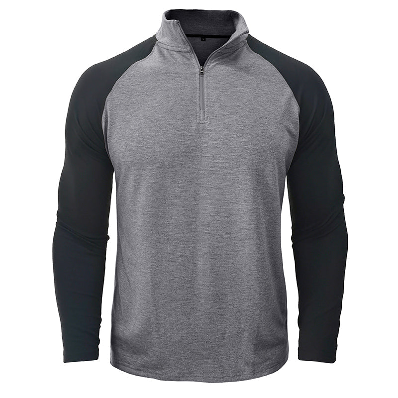 Camicia in cotone con collo alla coreana