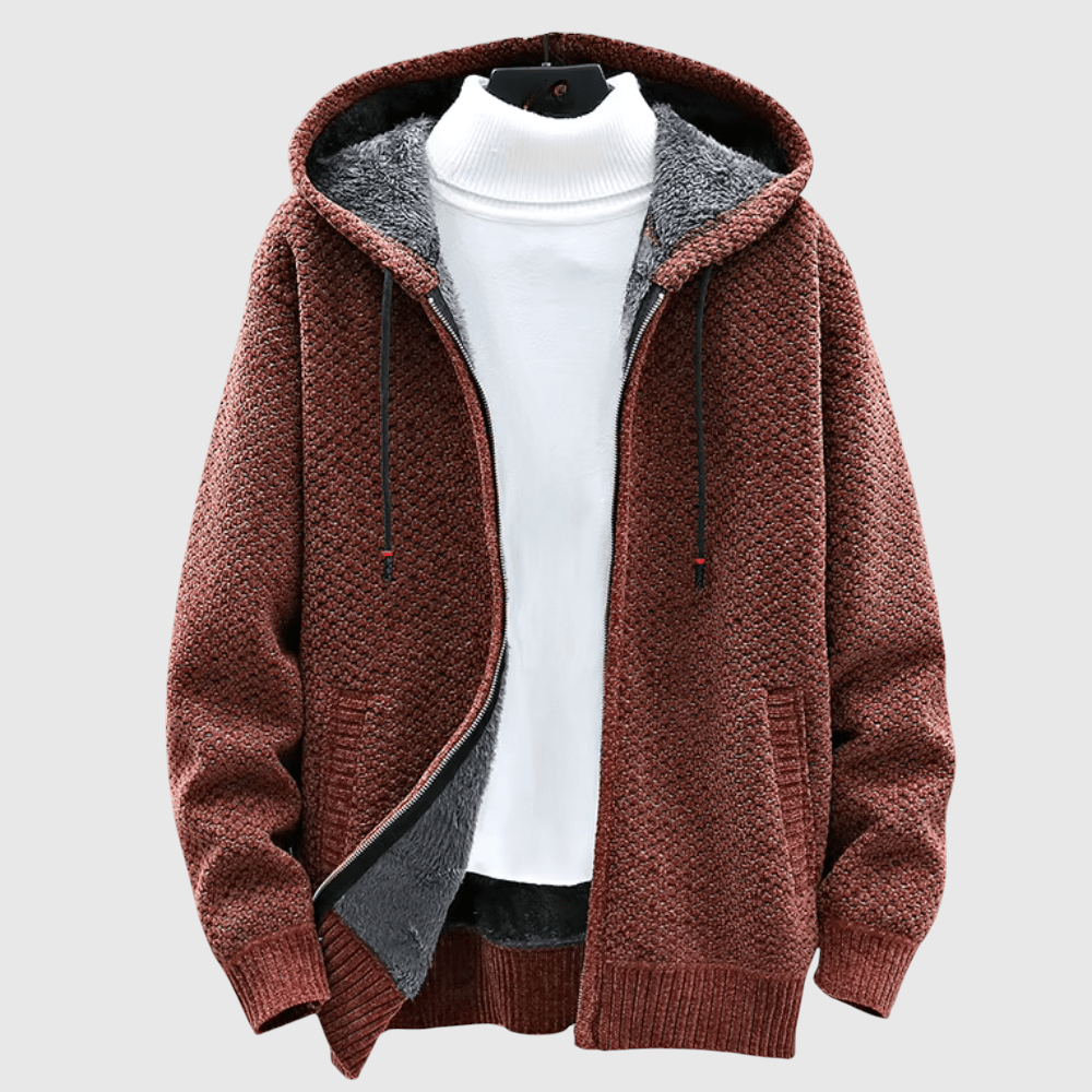 Mirko - Cappotto intrecciato con cappuccio