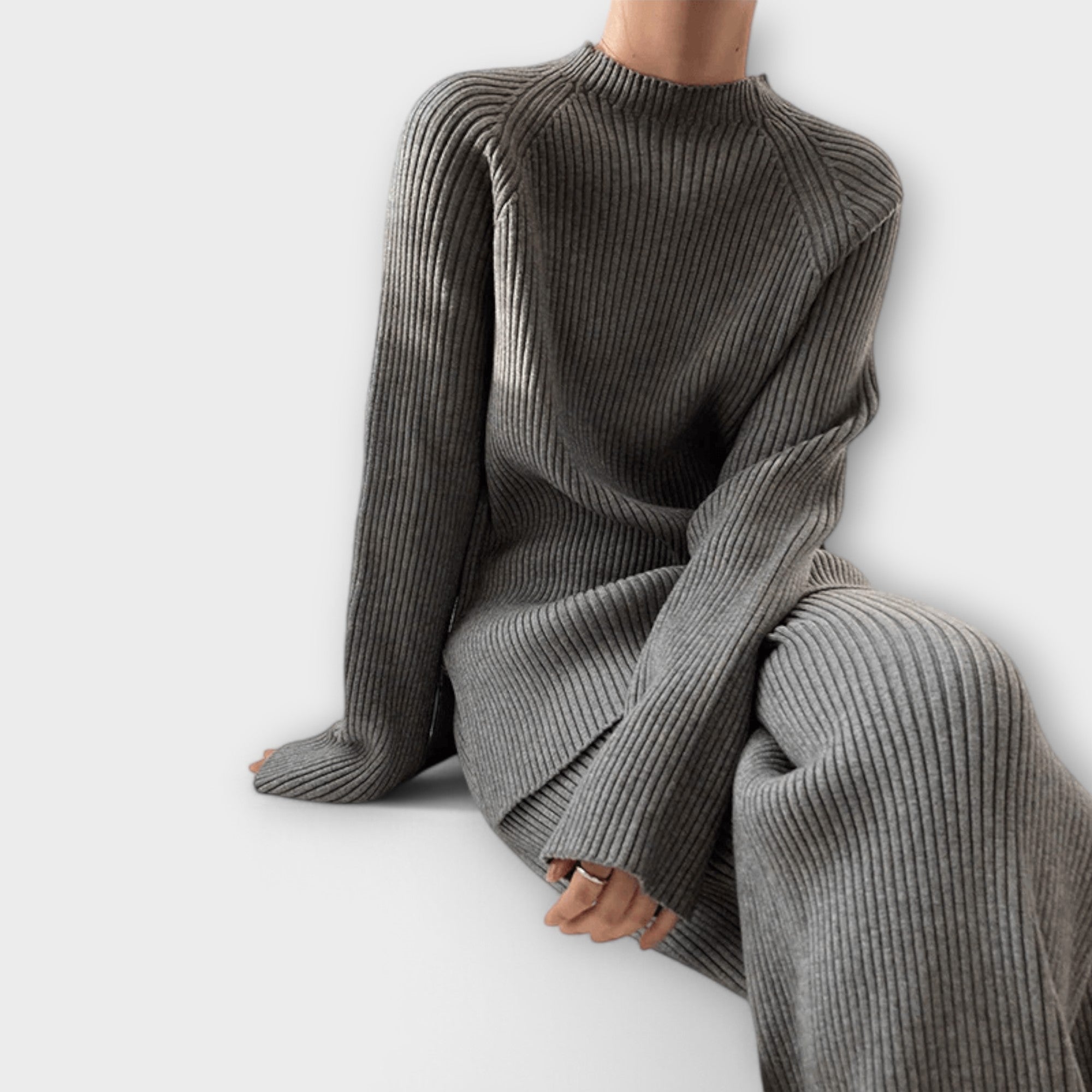 Albertina - Completo Cosy in 2 pezzi in maglia a coste