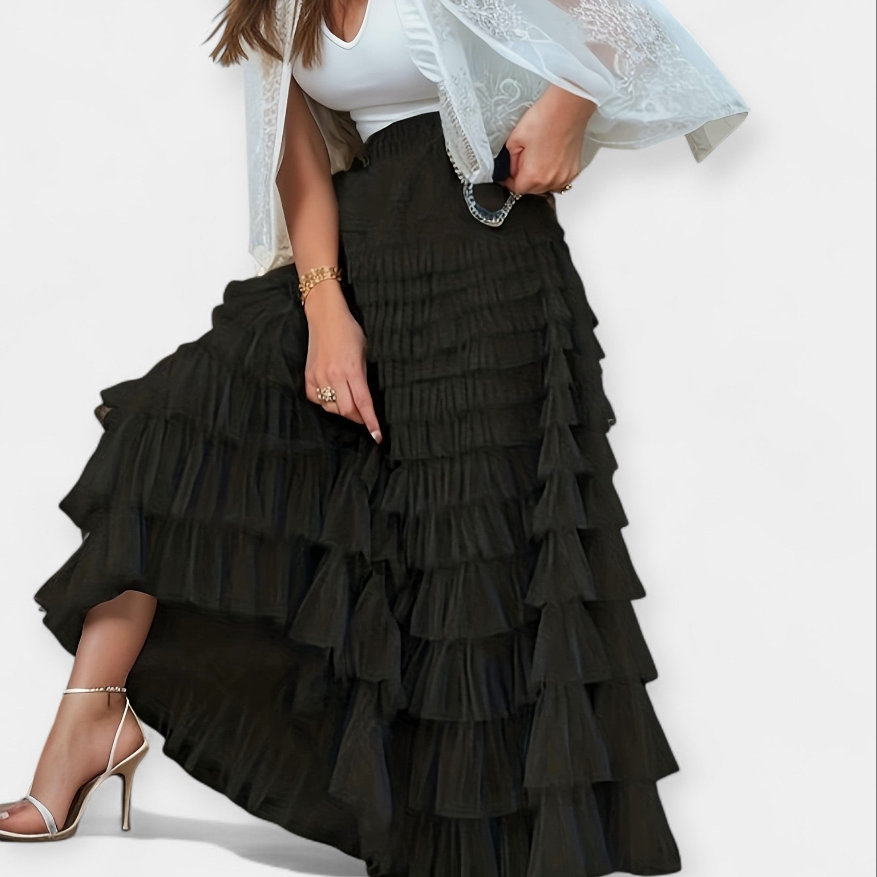 Cristina - Gonna elegante con dettaglio decorativo in tulle