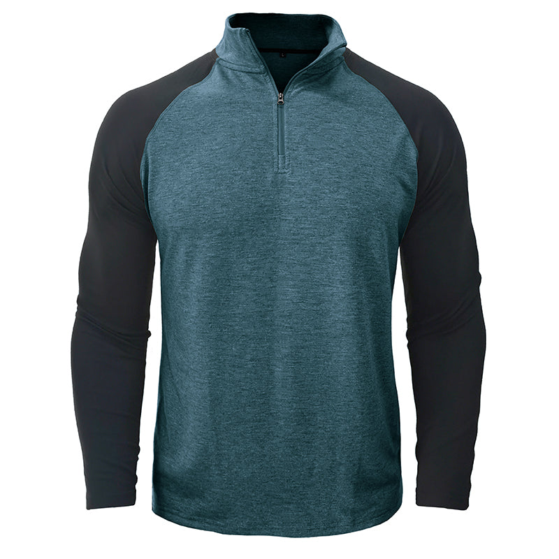 Camicia in cotone con collo alla coreana