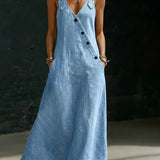 Anna - Abito lungo in denim con bottoni