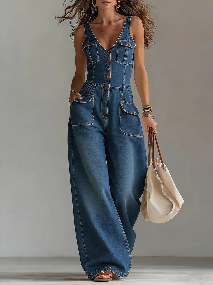 Silvia - Tuta ampia in denim