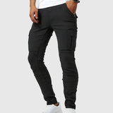 Marino - Pantaloni cargo con elastan