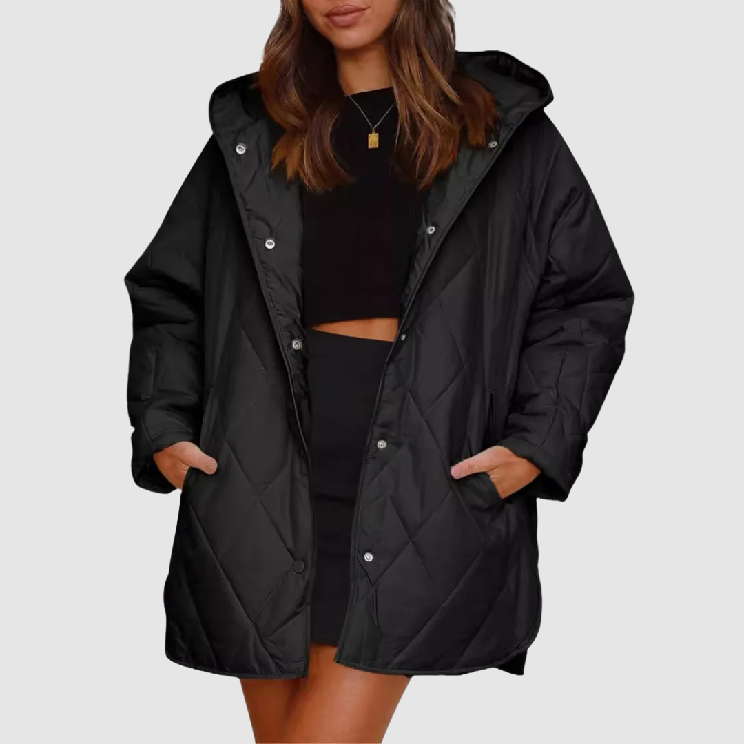 Cristina - Cappotto invernale oversize con cappuccio