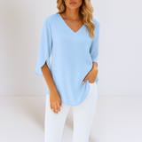 Dania - Blusa elegante con scollo a V e maniche aperte